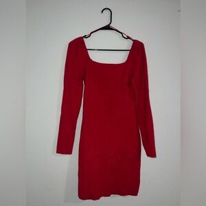 Red sweater dress